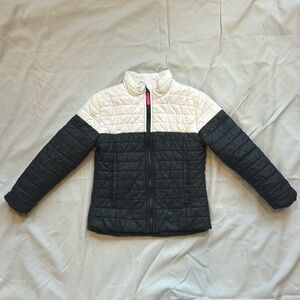Cat and Jack 5t puffer jacket black white and pink fleece lining